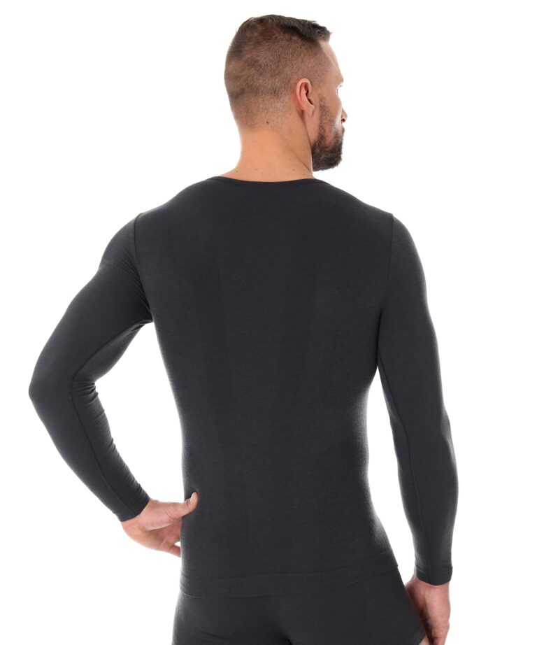 Męska koszulka z długim rękawem z wełną merino COMFORT WOOL