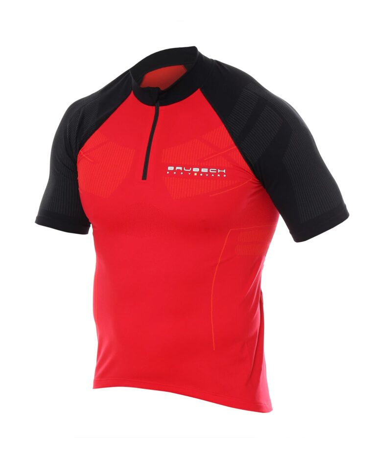 Koszulka rowerowa unisex krótki rękaw z suwakiem