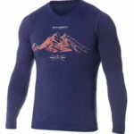 Męska koszulka z wełną merino z długim rękawem OUTDOOR WOOL