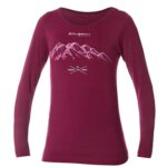 Damska koszulka z wełną merino z długim rękawem OUTDOOR WOOL