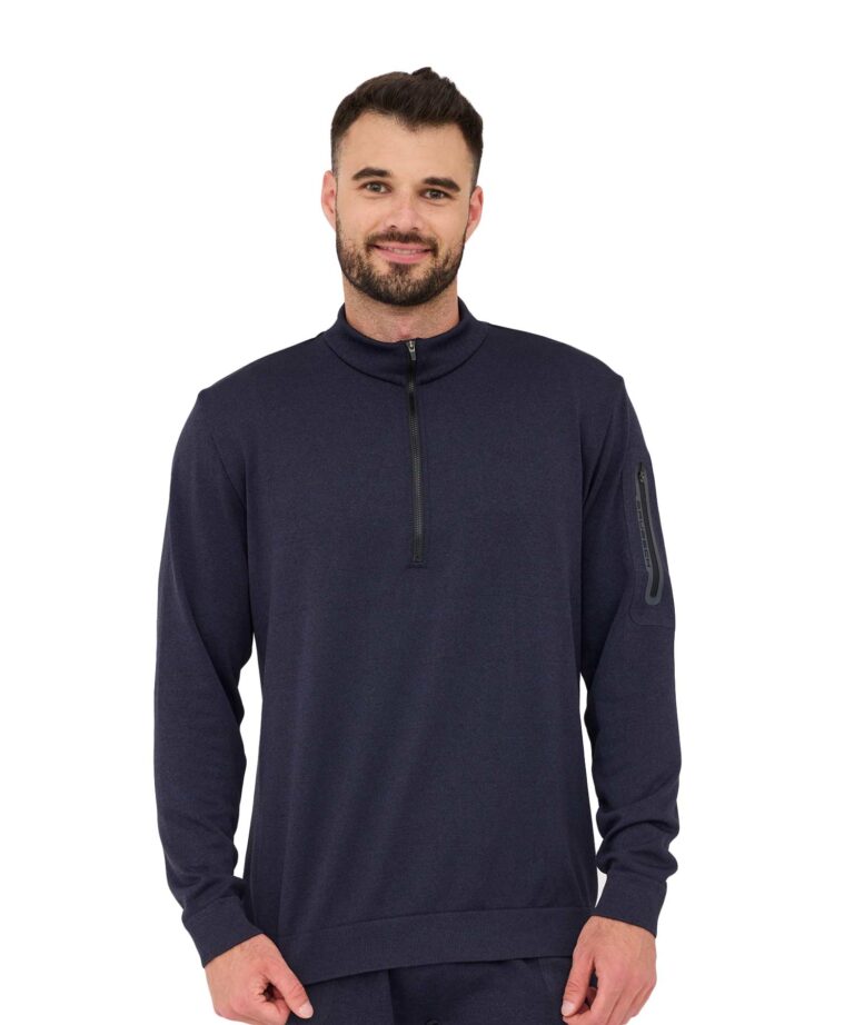 Bluza dresowa męska z krótkim ekspresem OUTDOOR MERINO