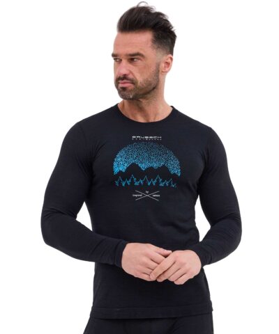 Męska koszulka z wełną merino – długi rękaw OUTDOOR WOOL PRO