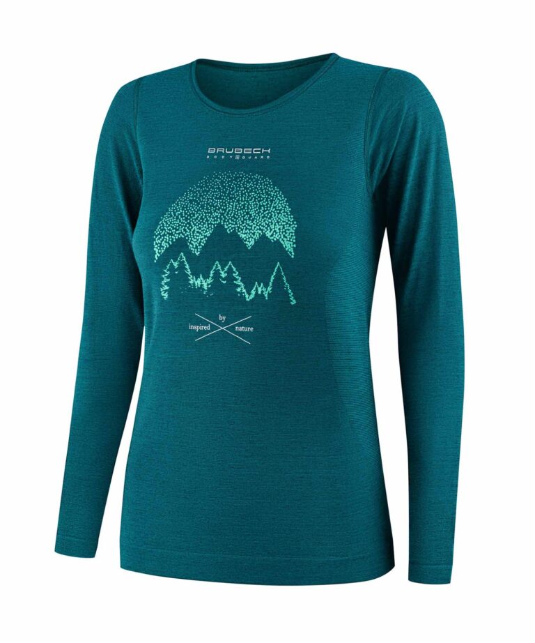 Damska koszulka z wełną merino – długi rękaw OUTDOOR WOOL PRO