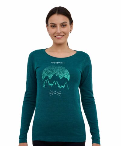 Damska koszulka z wełną merino – długi rękaw OUTDOOR WOOL PRO