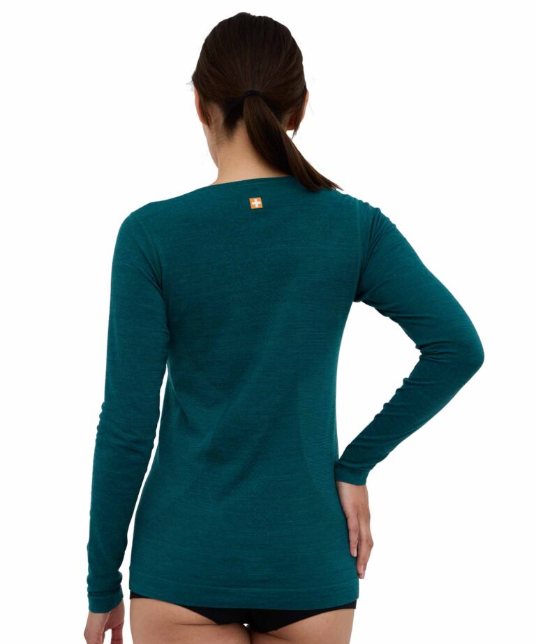 Damska koszulka z wełną merino – długi rękaw OUTDOOR WOOL PRO