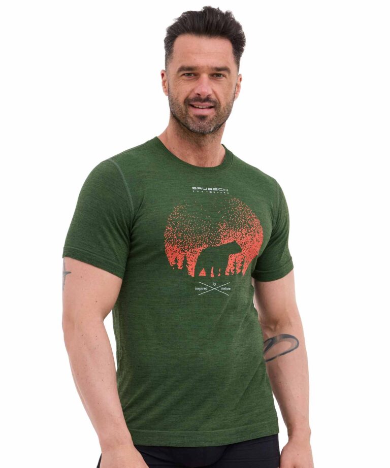 Męska koszulka z wełną merino – krótki rękaw OUTDOOR WOOL PRO
