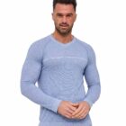 Koszulka męska z długim rękawem do spania z dodatkiem lnu COMFORT NIGHT