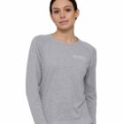 Koszulka damska z długim rękawem do spania z dodatkiem lnu COMFORT NIGHT