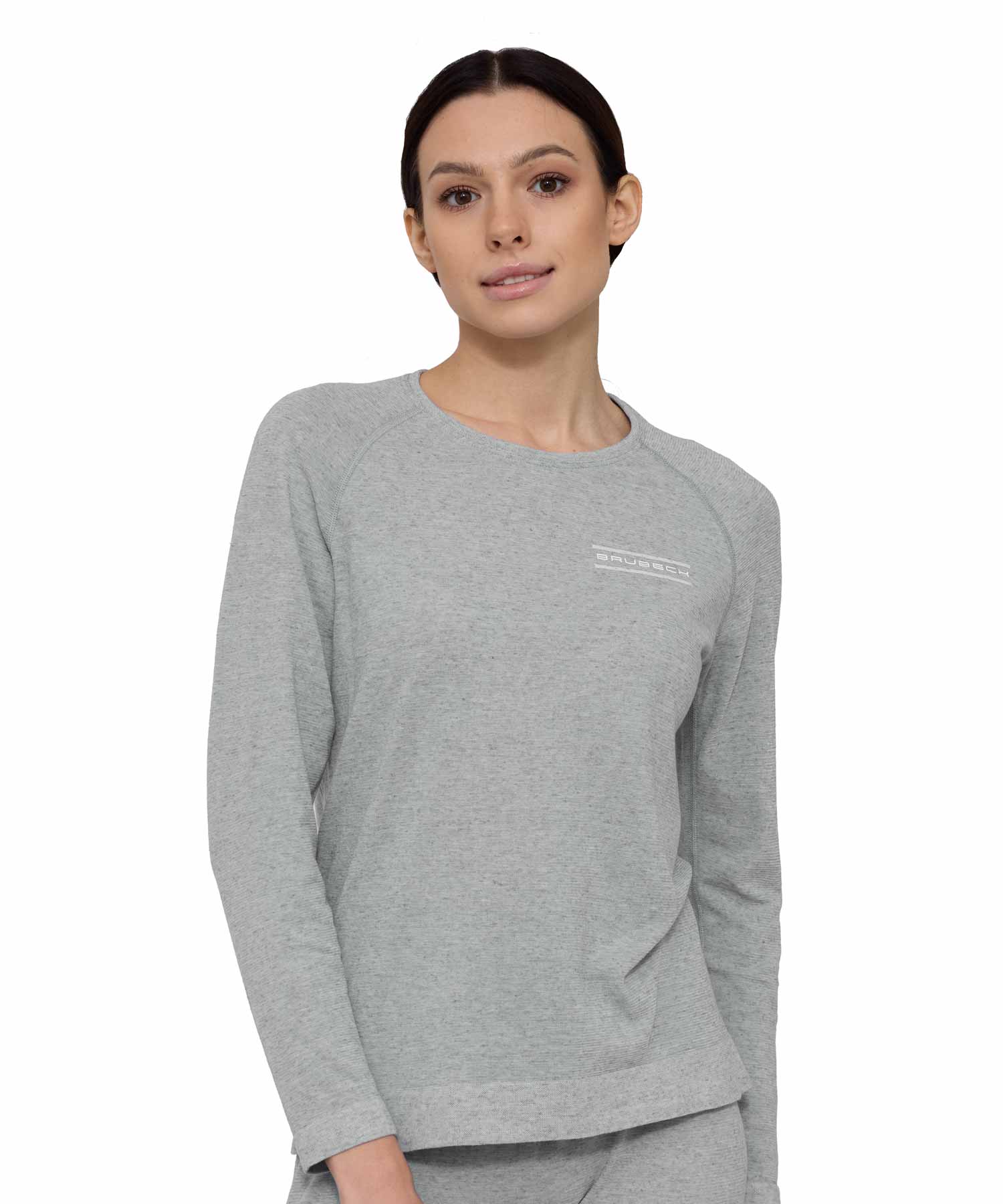 Koszulka damska z długim rękawem do spania z dodatkiem lnu COMFORT NIGHT