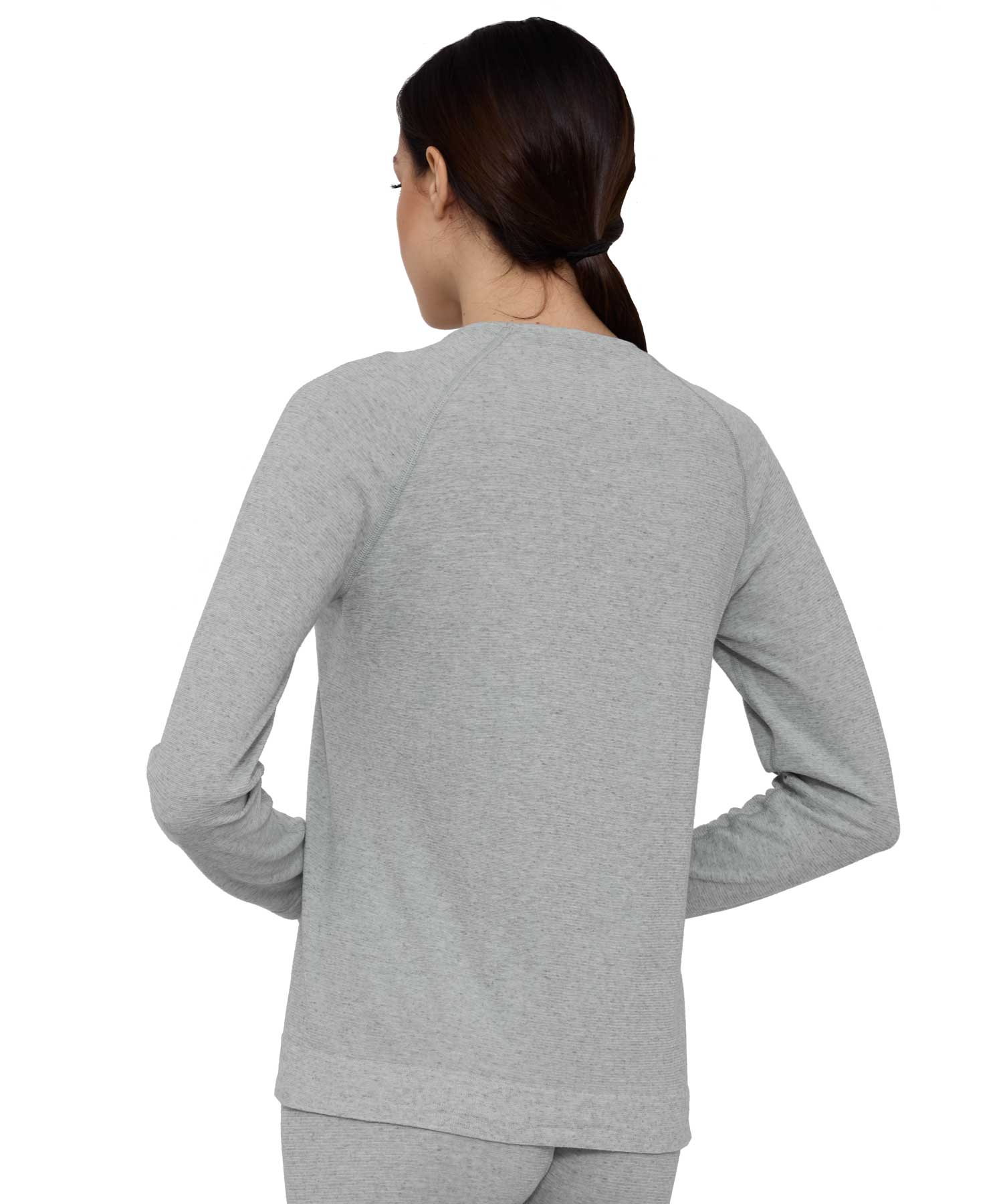 Koszulka damska z długim rękawem do spania z dodatkiem lnu COMFORT NIGHT