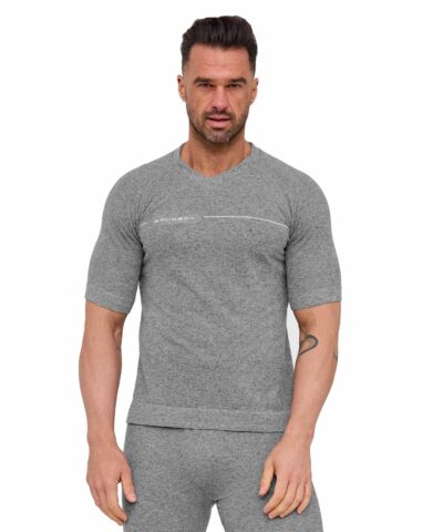 Koszulka męska z krótkim rękawem do spania z dodatkiem lnu COMFORT NIGHT