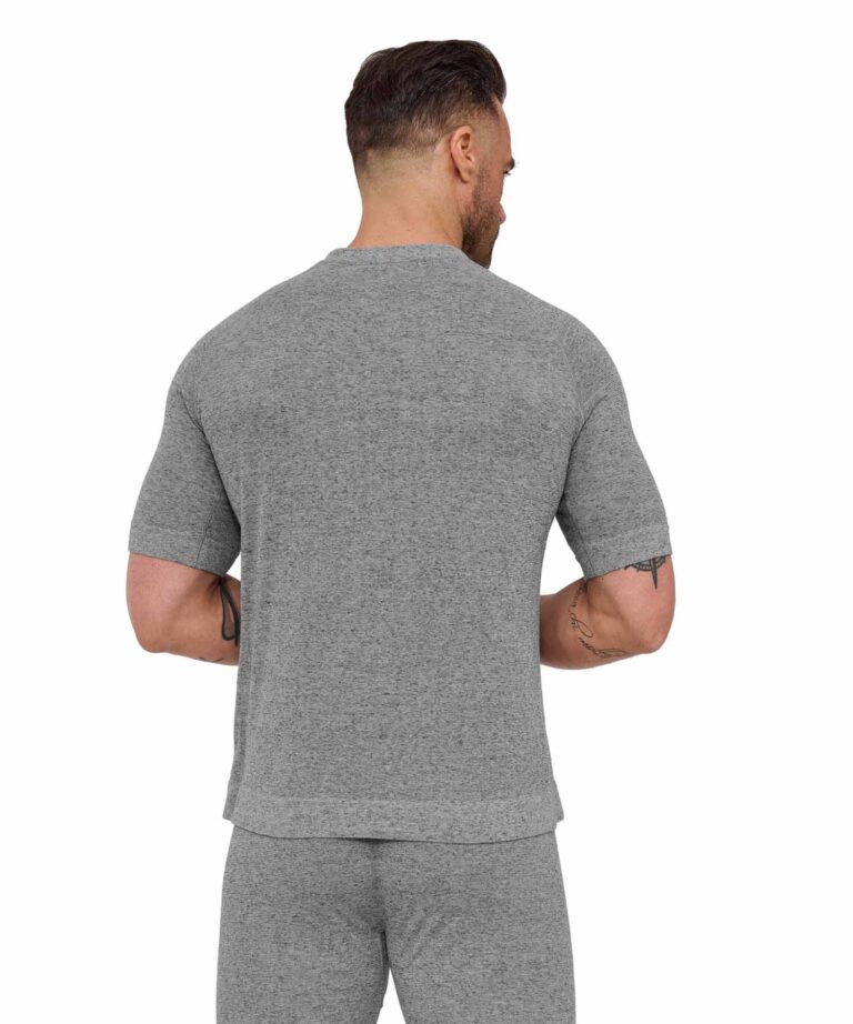 Koszulka męska z krótkim rękawem do spania z dodatkiem lnu COMFORT NIGHT