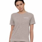 Koszulka damska z krótkim rękawem do spania z dodatkiem lnu COMFORT NIGHT