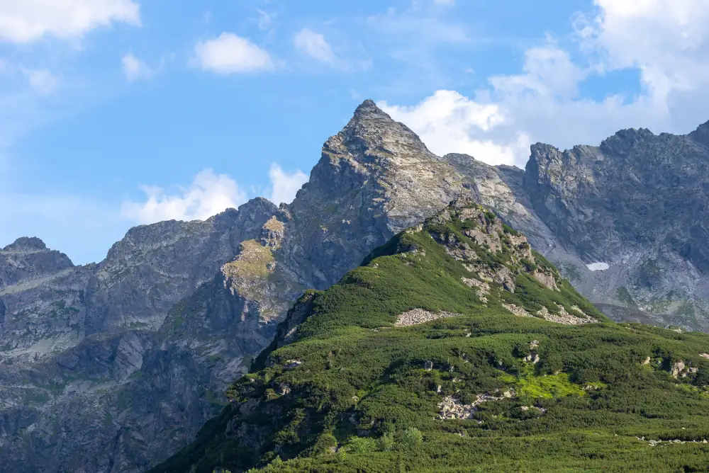 Widok na Świnicę i inne góry z daleka