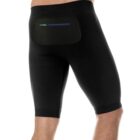 Spodnie do biegania 1/2 męskie RUNNING FORCE z czarną kieszenią