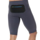 Spodnie do biegania 1/2 męskie RUNNING FORCE z czarną kieszenią