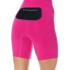 Spodnie do biegania 1/2 damskie RUNNING FORCE z czarną kieszenią