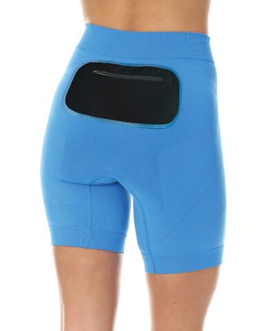 Spodnie do biegania 1/2 damskie RUNNING FORCE z czarną kieszenią