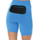 Spodnie do biegania 1/2 damskie RUNNING FORCE z czarną kieszenią